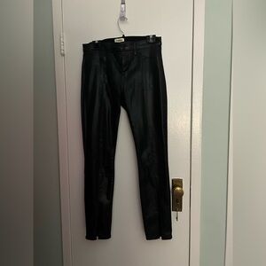 L'AGENCE Jyothi Black coated Jeans with ankle slit. (pictured are cropped)